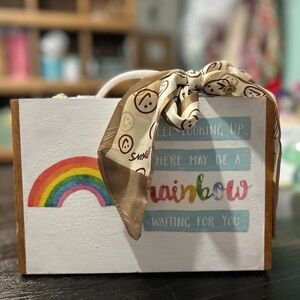 🌈 “Rainbow Waiting” Cigar Box Purse – Positivity Edition